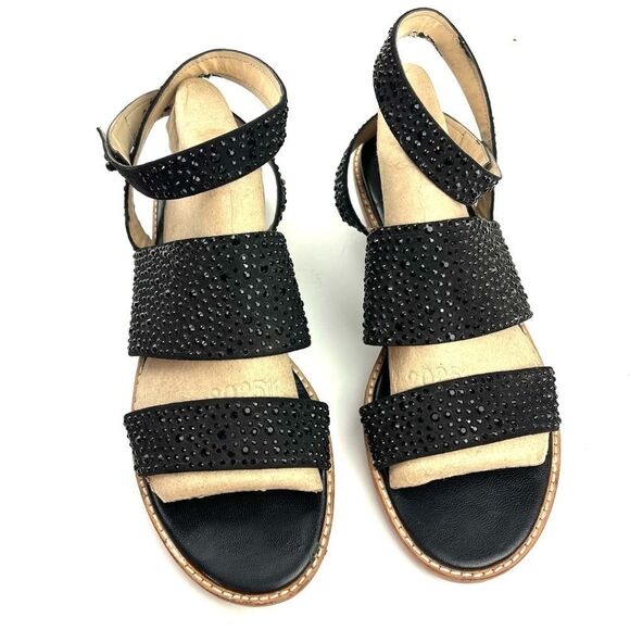 Zara Woman black beaded ankle wrap flat sandals size 9 - Picture 2 of 9